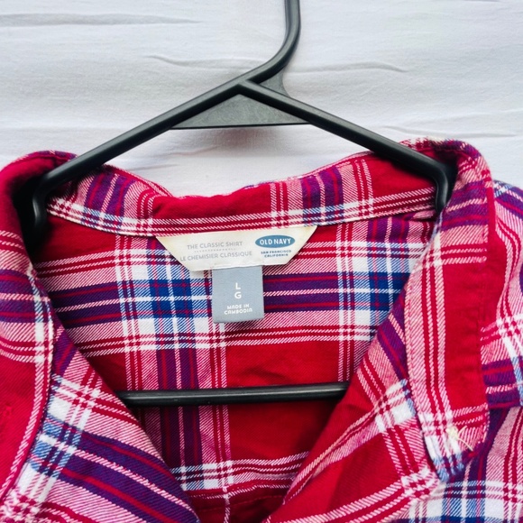 Women's Old Navy "The Classic Shirt" Flannel Button Down Shirt Sz. Large - Picture 3 of 8